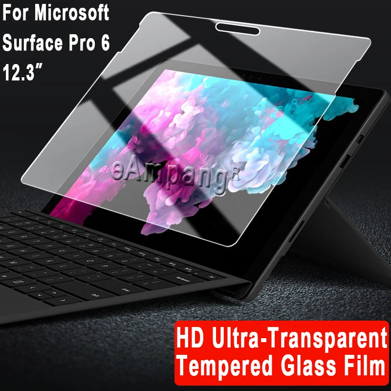 

Scratch Proof Tempered Glass for Microsoft Surface Pro 6 12.3" Pro6 12.3 0.33mm 9H HD Explosion-Proof Screen Protector Film