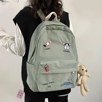 

Nylon Female Embroidery Backpack Cute New Women School Bag Teenage Book Ladies Backpack College Student Girl Bags Fashion 2020