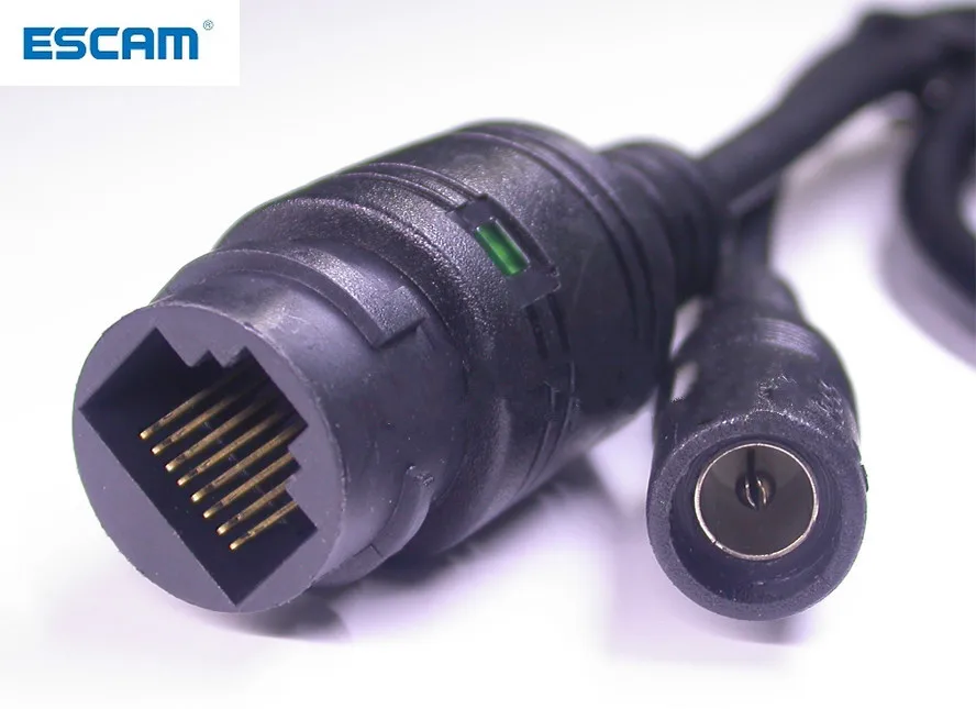 ESCAM-cable LAN para cámara IP CCTV, módulo de placa (RJ45/DC), tipo estándar sin 4/5/7/8 cables, 1x LED de estado