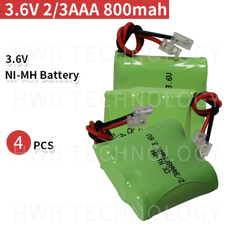 4 шт./лот Новый ni-mh 2/3AAA 3 6 В 800 мАч 2/3 AAA Ni-MH перезаряжаемый аккумулятор с разъемом для