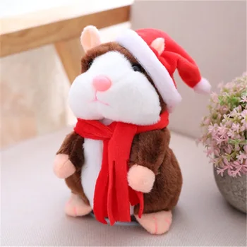 

15cm Christmas Hamster Mouse Pet Plush Toy Doll Speak Talking Sound Record Hamster Children Educational Plush Toy Christmas Gift