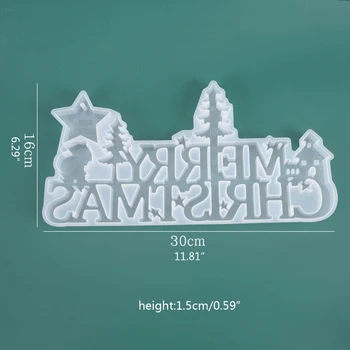 

Crystal Epoxy Resin Mold Christmas Listed Decor Pendant Casting Silicone Mould