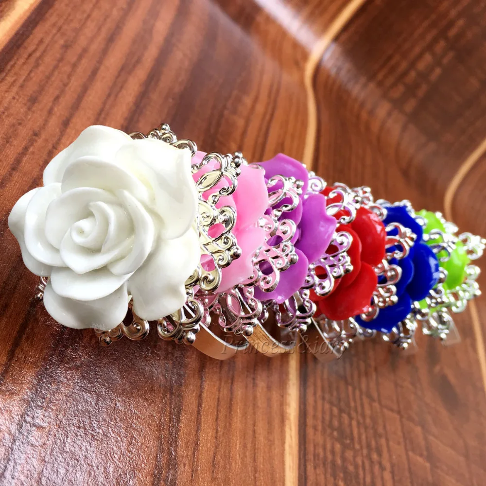 

50pcs/lot New Rose Napkin Rings Silver Hoops Romantic Nice Looking Weeding Party Table Decoration