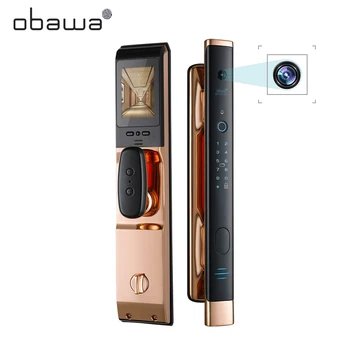 

Obawa face recognition lock Fingerprint password FRID automatic electronic door lock facial recognition lock with camera screen