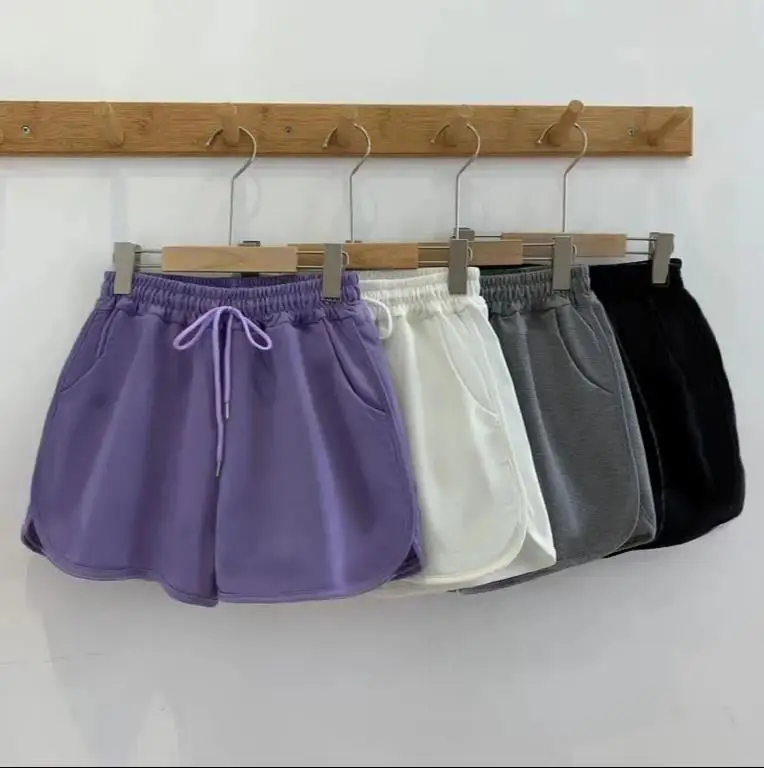 

Женские спортивные шорты, летние однотонные шорты для девочек, шорты для бега и бега, свободные универсальные брюки с широкими штанинами для студентов, штаны для йоги, 2022