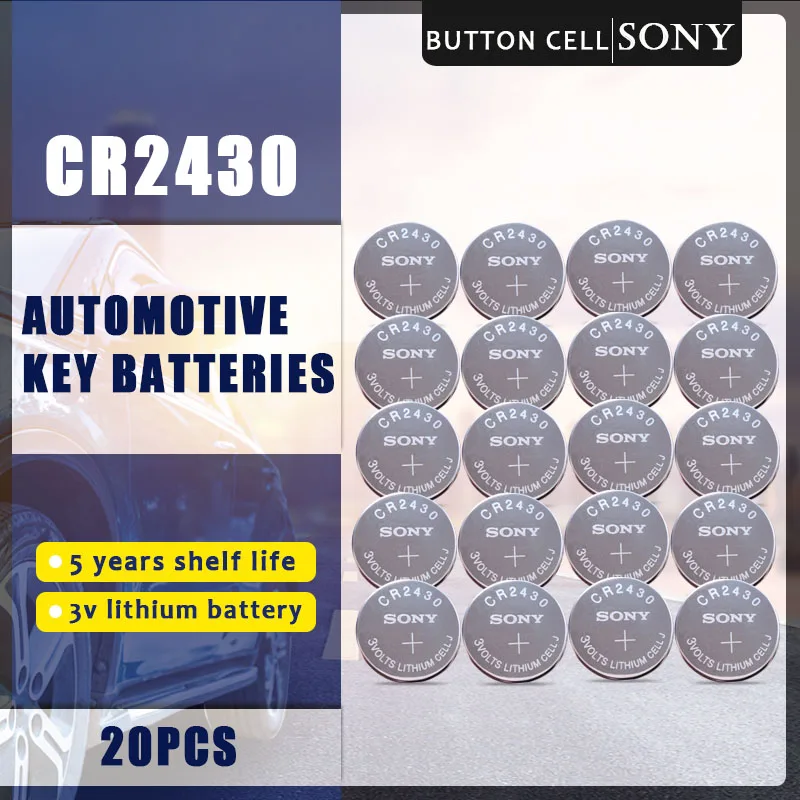 Кнопочная батарейка SONY CR2430 20 шт./лот оригинальная CR 2430 3 в литиевые батареи для