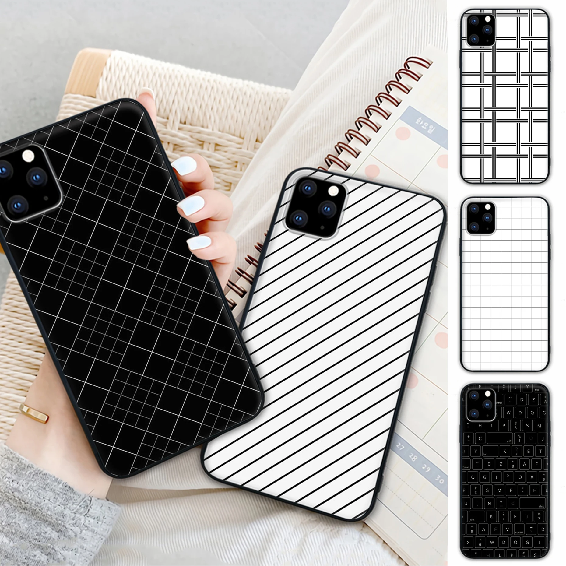 Trend Black And White Grid Mobile Telephone Cover For Huawei Honor 20 10 9 Lite 7A 9X 8x 8 S 20s 30 PRO PLAY Case | Мобильные