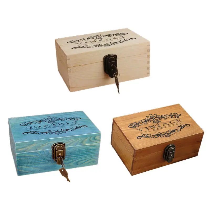 

Large Wooden Box with Hinged Lid - Wood Storage Box with Lid