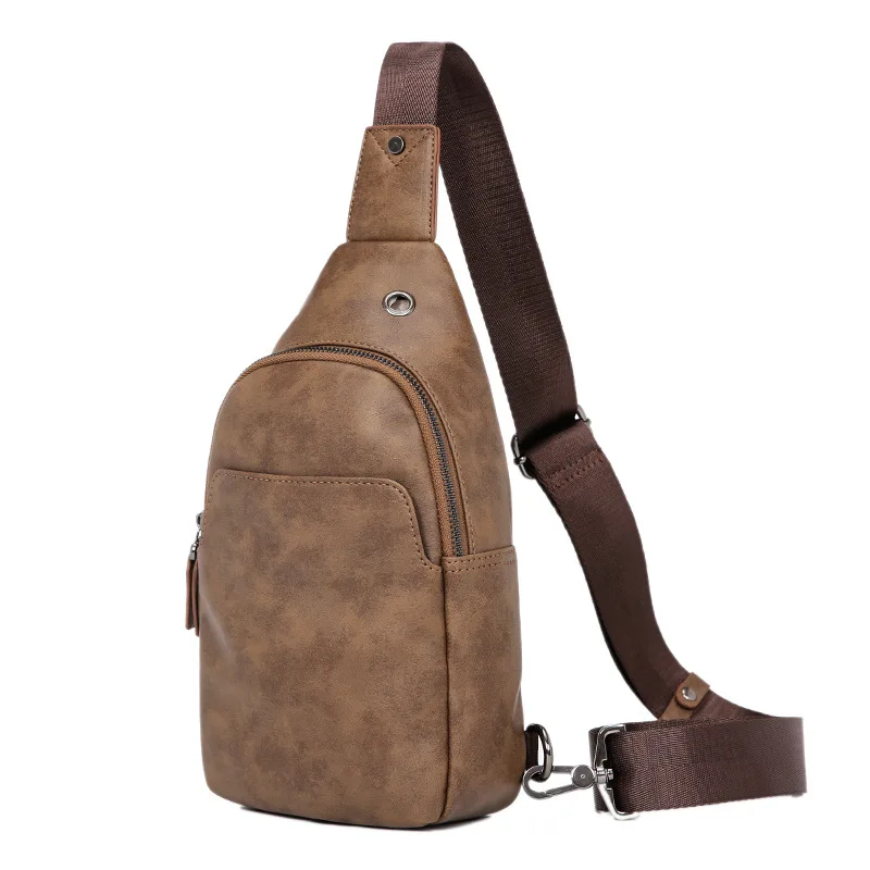 

2019 new Korean breast bag men's casual single shoulder bag slant across leather bag