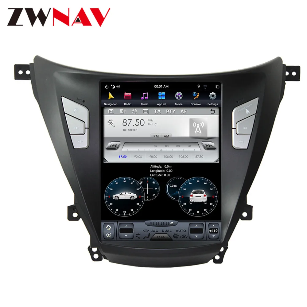 Excellent Android 8.1 4GB Tesla style Car GPS Navigation For Hyundai Elantra 2012-2016 Headunit multimedia player Auto radio tape recorder 5