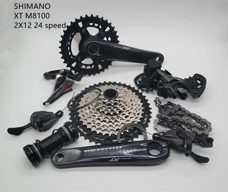 delicaat Natte sneeuw aanwijzing Shimano Deore Xt M8100 Groupset 2x12s 24 Speed Mtb Mountain Bike Derailleur  Kit 170mm 165mm 175mm M8100 With Brake Group Set - Bicycle Derailleur -  AliExpress