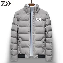 Толстая хлопковая теплая куртка для рыбалки Daiwa, Мужская зимняя водонепроницаемая одежда для велоспорта, рыбалки, мандарин, воротник на молнии, одежда