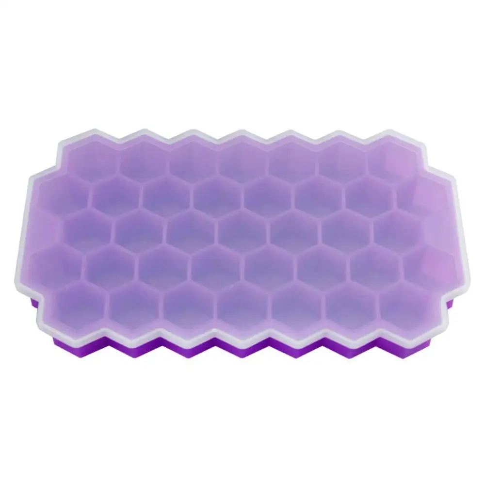 purple Нетоксичные 37 сетки легко чистить мягкий силиконовый кубик льда формы-лотки DIY пустыня с изображением коктейлей напитков производитель формочка домашняя кухня инструменты - Цвет: purple
