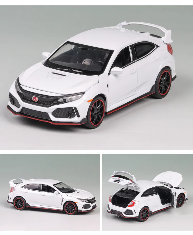 Изысканная коллекция подарок 1:32 Honda Civic TYPE-R сплав модель, моделирование литой звук и легкие инерционные игрушки
