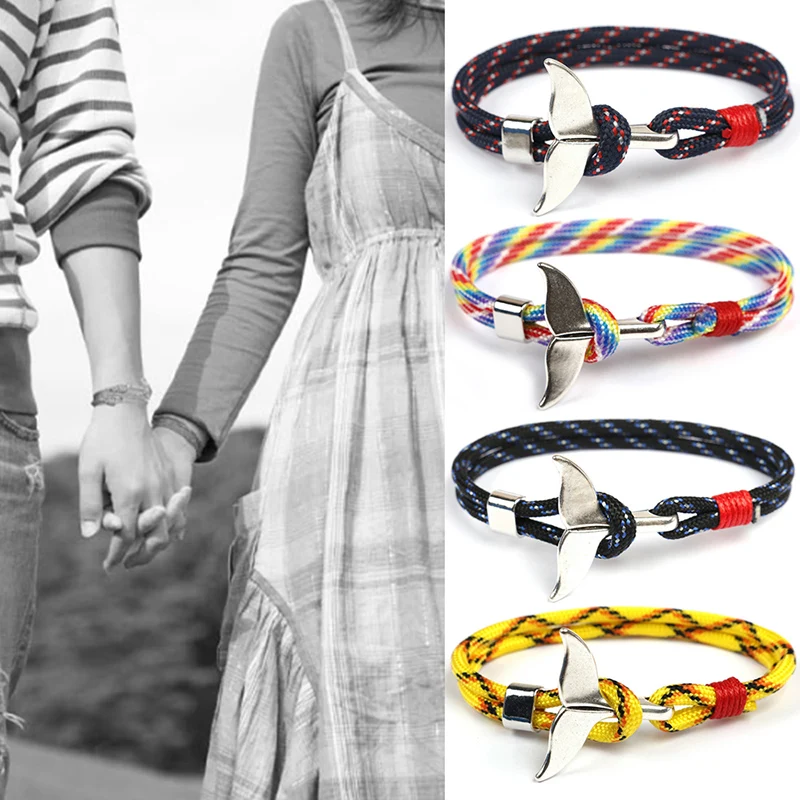 Men Women Camping Bracelet Fish Tail Shaped Nylon Rope Chain Male Wrist Bands Anchor Fixed Design J55 | Украшения и аксессуары