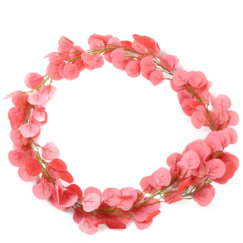 Party Decor Artificial Decoration Vivid Vine Rattan Grape Leaves For Home Garden Artificial Green Eucalyptus Vines Rattan