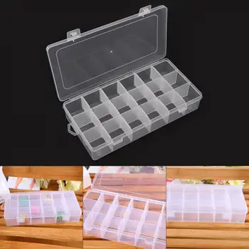 

18 Grid PP Portable Multipurpose Transparent Organizer Container Storage Box Fit for Household Daily/Cosmetic/Jewelry/Tool Parts