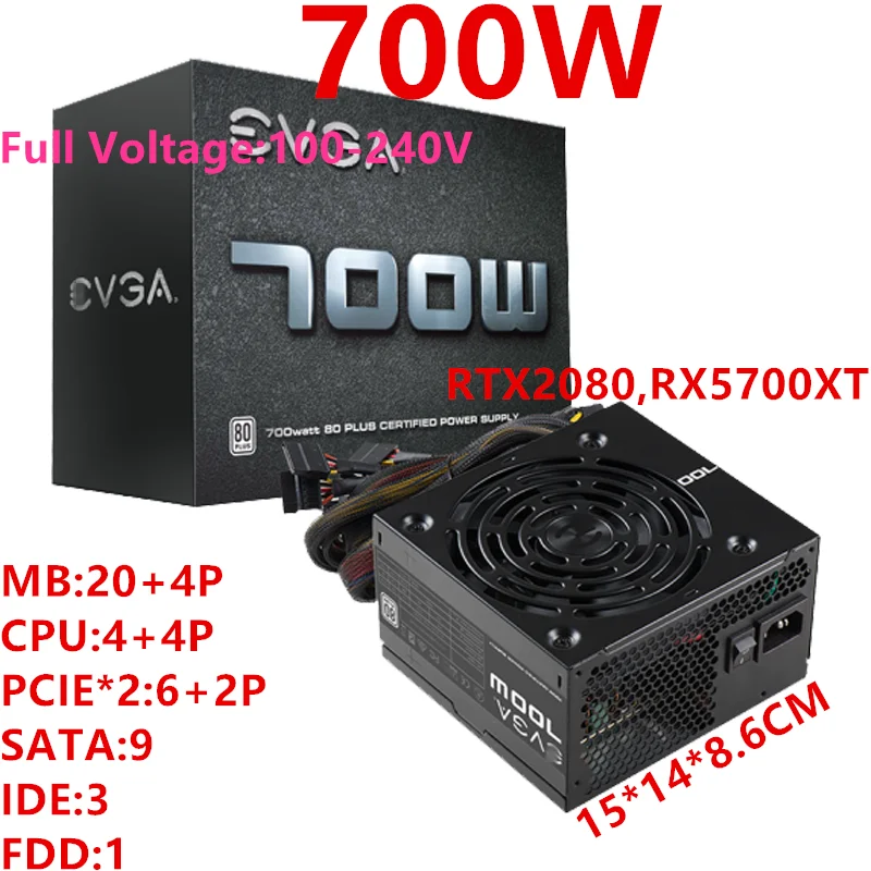 PSU для EVGA Non Module 80PLUS EU RTX2080 RX5700 игра Mute Host источник питания 700 Вт 600 Вт 500 Вт