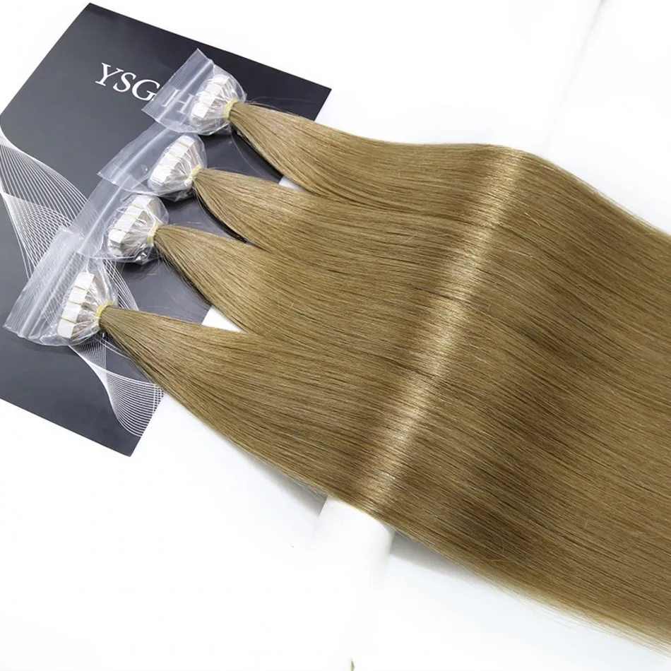 

100% Virgin Remy European Tape Hair Extension, Wholesale Invisible Double Drawn Remy Tape In Human Hair Extension
