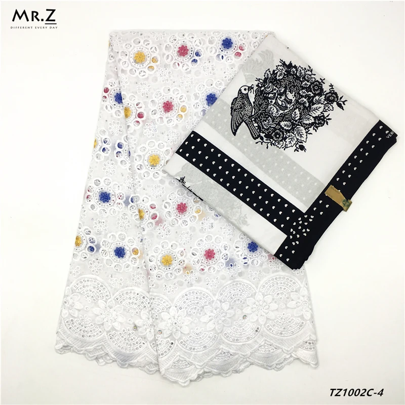 

Mr.Z 2.5+3 Yards Swiss Voile Lace In Switzerland African Java Wax Prints Fabric High-Quality Cotton Wedding Textiles Materials