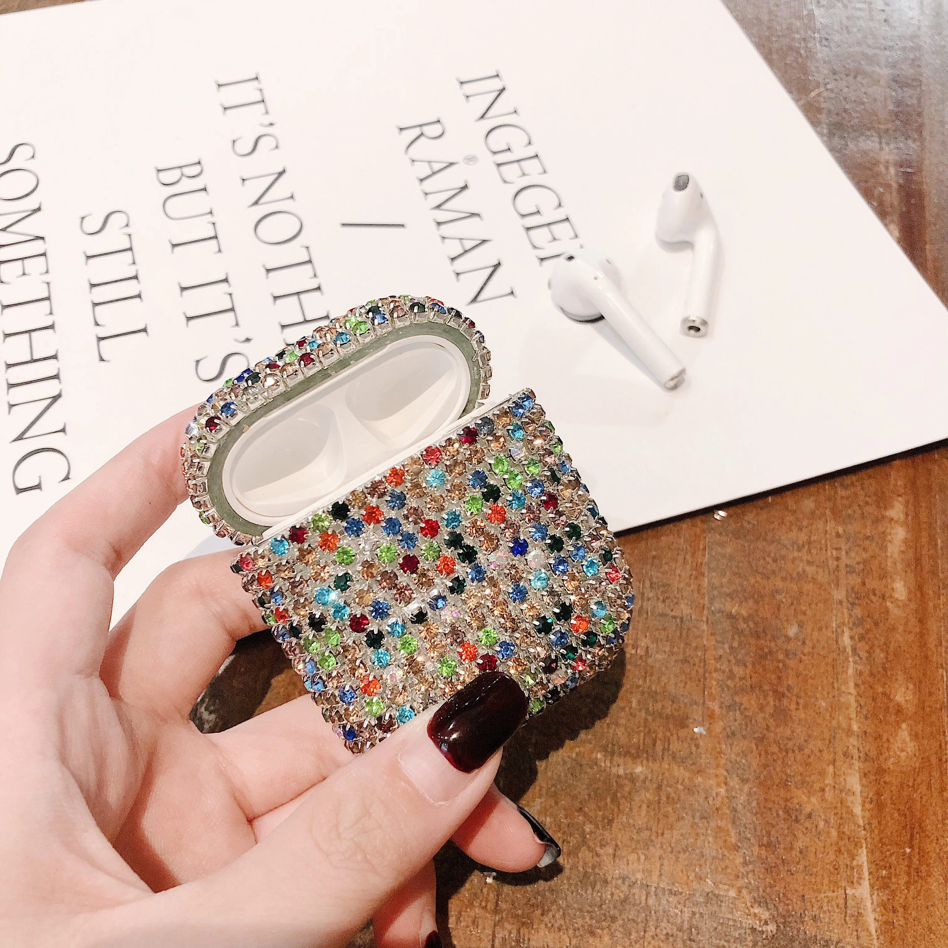 Luxury 3D Bling diamonds Airpods case For Apple Airpods Hard PV back Cover Accessories bluetooth Headphone Case
