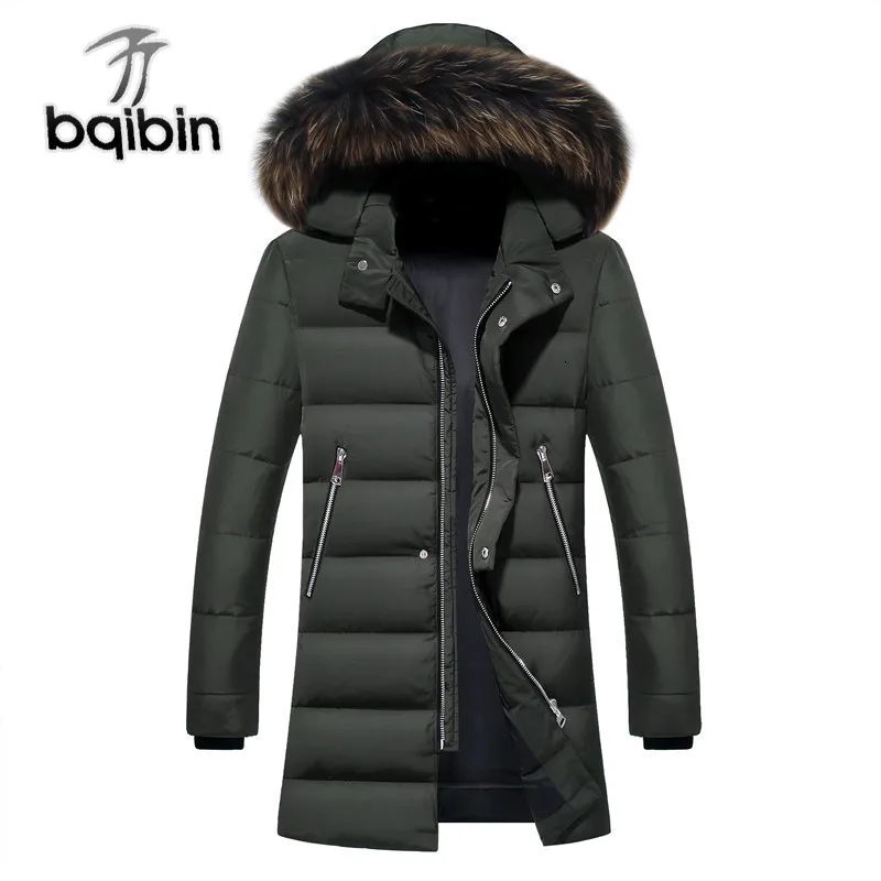 

Men Winter Long Style Thick Warm Detachable Fur Collar Hooded Duck Down Jacket Man Thickening Cold And Windproof Jackets Coat