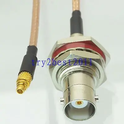 

DHL/EMS 20 Sets RG316 MMCX plug pin to BNC jack pin bulkhead Straight Jumper pigtail Cable 6inch -C1