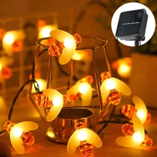 

Solar Bee String Lights Outdoor Honeybee Fairy Lights 8 Lighting Modes Waterproof For Patio Yard Garden Wedding Christmas Decor