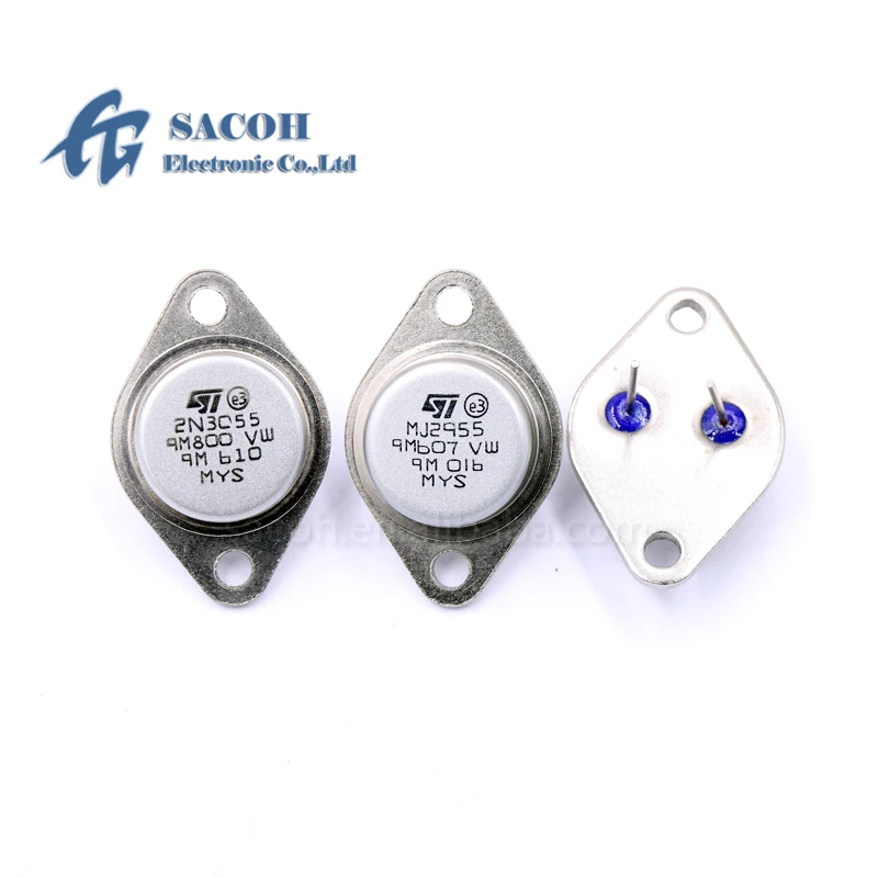10Pairs 2N3055 + MJ2955 or 2N3055A MJ2955A TO-3 15A 100V 115W NPN PNP Silicon Power transistor | Электроника