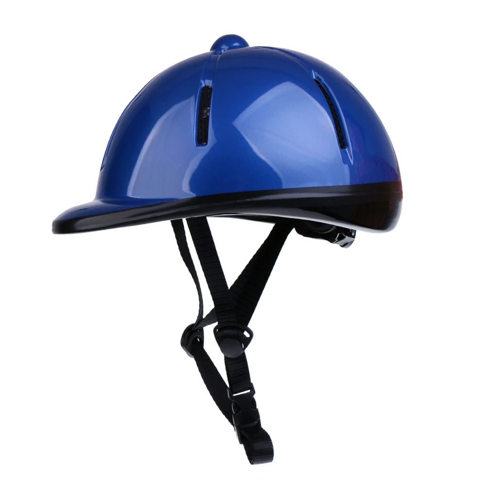 

2Pcs Kids/Childs/Toddlers Adjustable Horse Riding Hat Ventilated Helmet, Pure Black+Blue