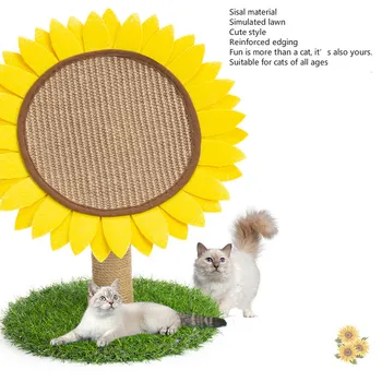 

New Hemp Sunflower Cat Scratching Table Round Cat Scratch Board Sword Cat Climbing Rack Pet Cat Toy Claws Supplies Pet Supplies