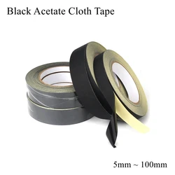 Black Acetate Cloth Tape Acetic Acid Single Side Adhesive Flame Retardant High Temperature Resistance Electronics Insulating