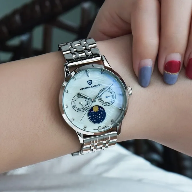 PAGANI DESIGN брендовые модные женские кварцевые часы Reloj Mujer Для женщин Водонепроницаемый корпус и циферблат часы к вечернему платью Relogio Feminino