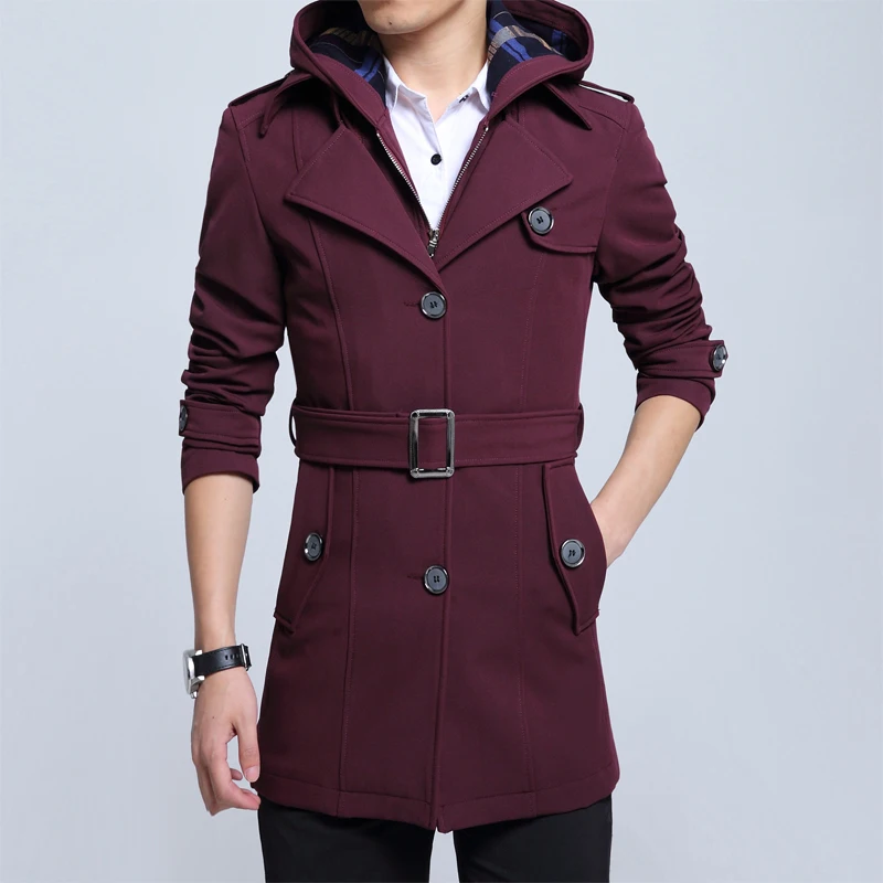 

Trench Coat Men Autumn&Winter New Windbreaker Plus Size Men's Windbreakers Korean Slim Casual Coats Sobretudo KJ277