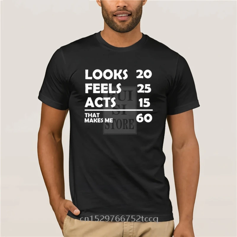 Men's 2020 Fashion Style T-Shirt 60th Birthday Calculation Example Gift Idea Anti Wrinkle Natural Spring Funny T shirt for men | Мужская