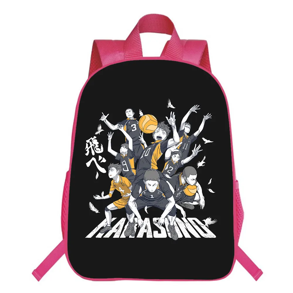 Anime Haikyuu Karasuno Women Backpack Kawaii Pink School Bags Nylon Bookbag Cartoon Travel Bagpack Small School Rugzak