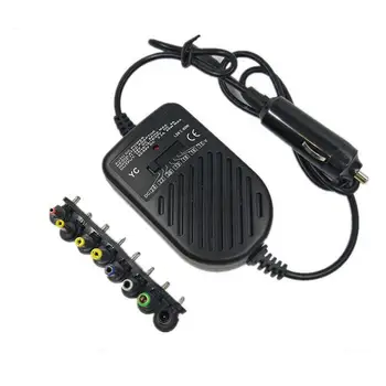 

100pcs/lot Universal 80W Power LED Auto Car Charger Adjustable Power Supply Adapter Set 8 Detachable Plugs For Laptop Notebook