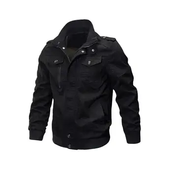 

Men's Bomber Jacket Spring Autumn Military Pilot Coat Zipper Tactical Mens Jackets Motorcycle Cargo Air Force Flight Coats