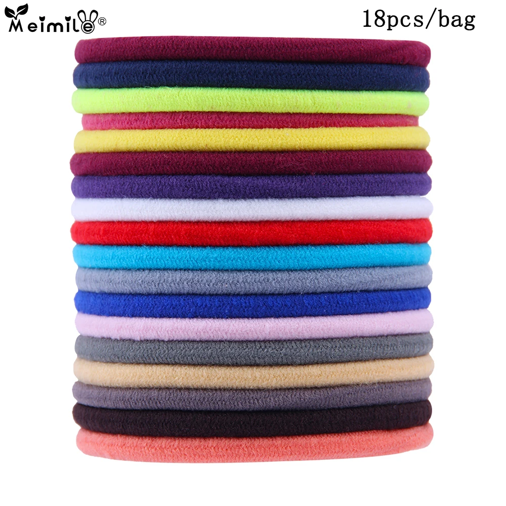 

18pcs sweet girls colored high-quality rubber band baby elastic hair bands cartoon scrunchie ponytail holder hair accessories