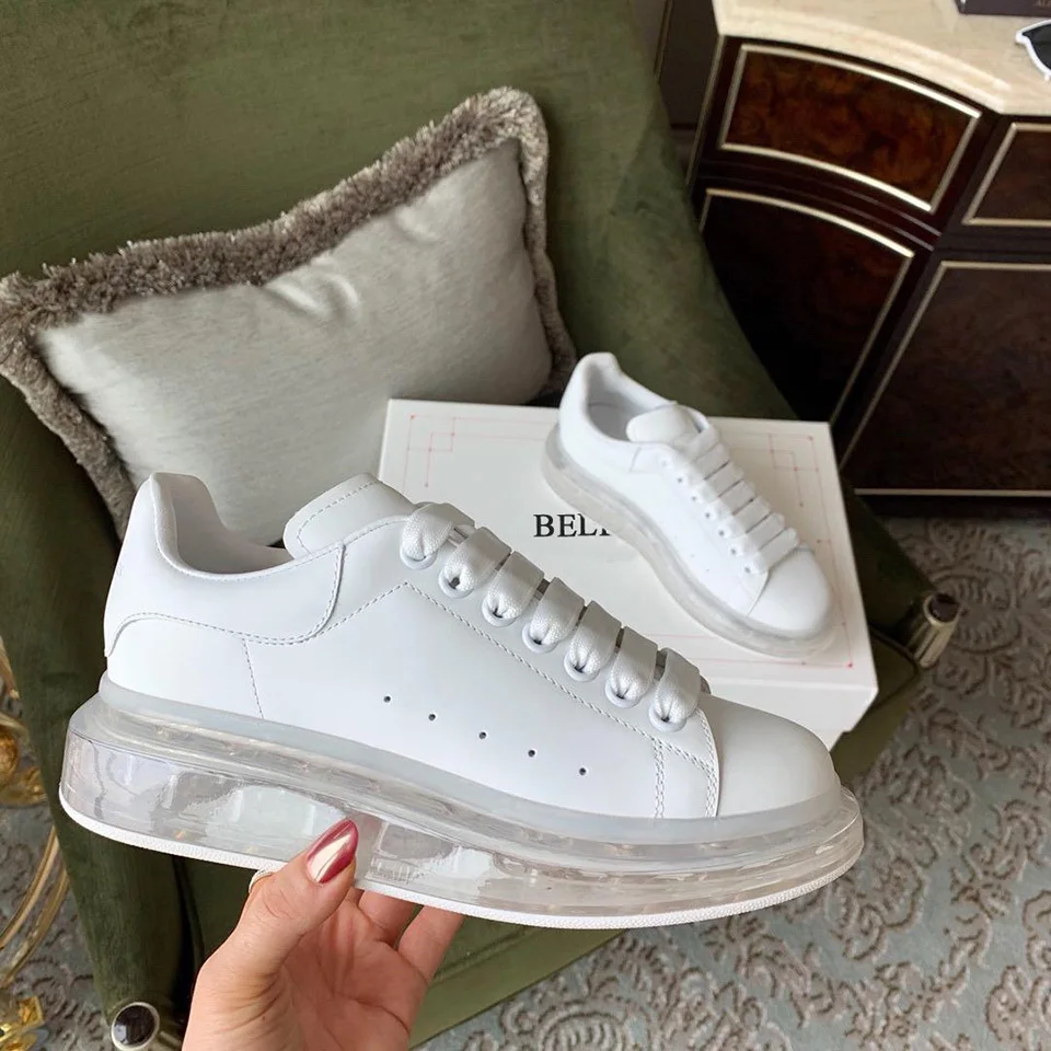 

BELLECOM 2019 Early Autumn New Star with the same set of leather small white shoes thick sole leisure shoes