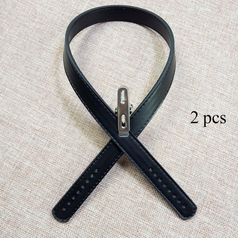 Черный 2pcs/pair 62cm Fashion New PU Leather Bag Strap Handle Shoulder Bag Belt Band for Women Handbag Handmade DIY Bag Accessories - Цвет: Черный
