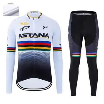

ASTANA Team Winter 2019 Cycling Jerseys Sets Pants 12D Padded Bike Ropa Ciclismo Thermal Fleece Bicycle Clothing Cycling Wear