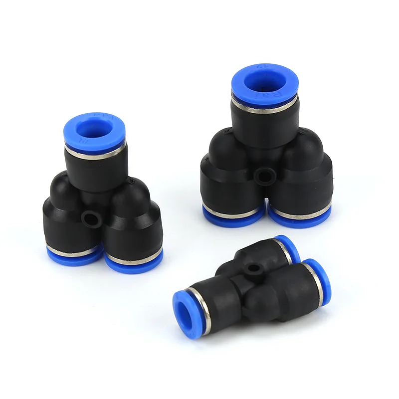 4mm-16mm Hose Tube Union Y Type One Touch Air Pneumatic Push In Quick Pipe Fitting Reducer Pipe Fitting Hose Pipe Fitting 5PCS