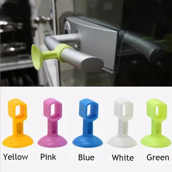 

Newest Colorful Self Adhesive Wall Protector Door Handle Crash Pad Bumper Guard Rubber Stopper Wall Mute Crash Pad Silencer