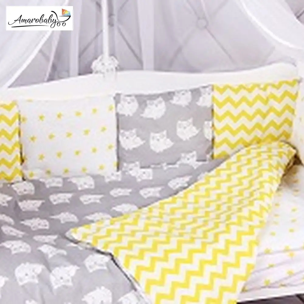 Комплект в кроватку 15 предметов(3+12 подушек-бортиков) AmaroBaby, бязь