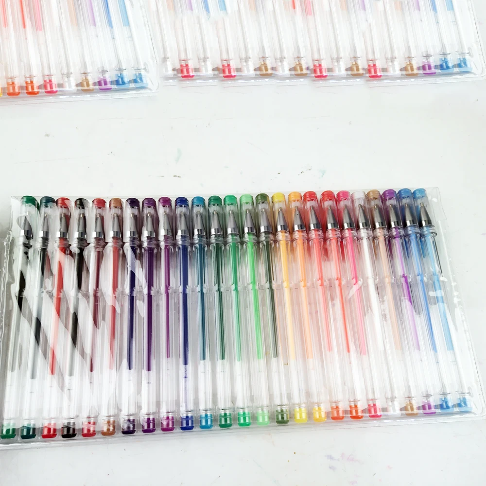 100 Набор цветных гелевых ручек для взрослых, цветные книги, набросок рисунок, журнал для рисования, блестящие гелевые кавайные ручки, школьные принадлежности