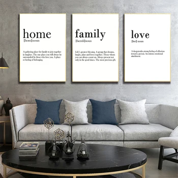 

Quote Family Modern Pictures Letters Poster Wall Art Print on Canvas Wall Paintings for Living Room Bedroom декор на стену Decor