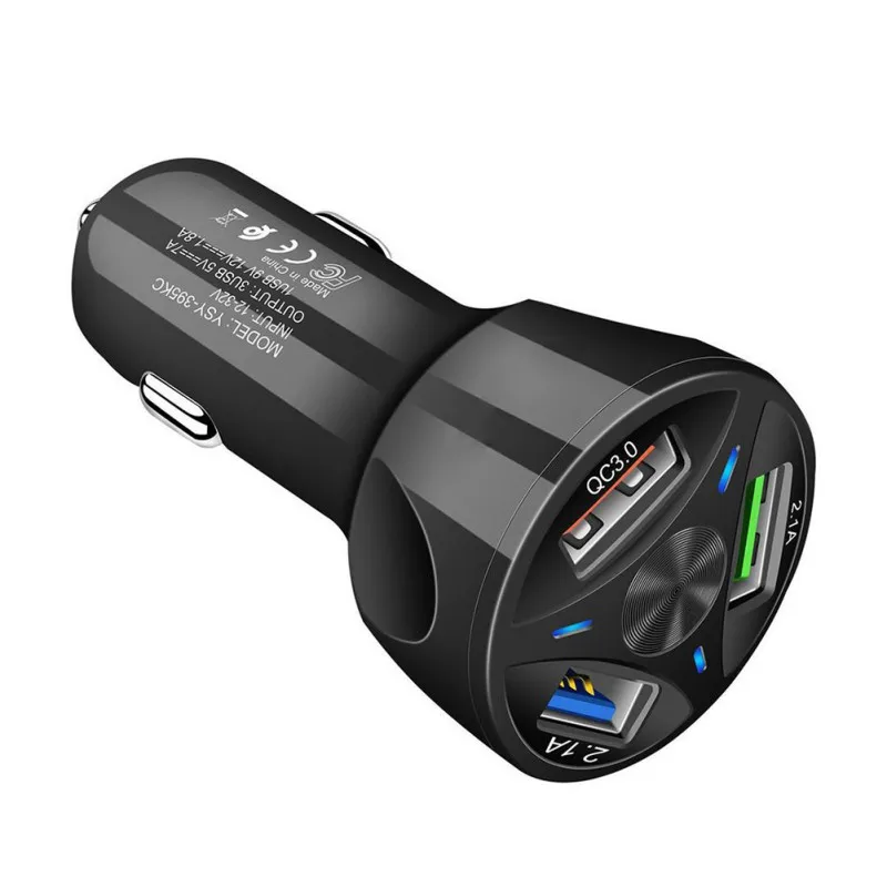 Автомобильное зарядное устройство с 3 USB-портами быстрая зарядка 0 адаптер для