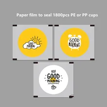 На заказ Pierce-it-Lite для запечатывания 1800 шт одноразовые бумажные пластиковые Калибр 95 90 мм чашки мембранные крышки белый желтый хороший