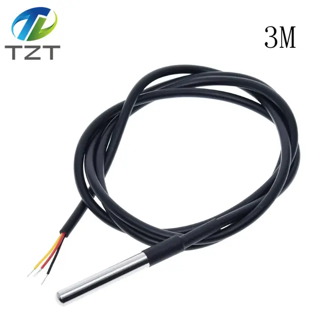 DS18B20 Stainless Steel Probe Waterproof Temperature Sensor 1M Cable PCB kit